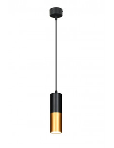 CANDELLUX LAMPA WISZĄCA TUBA 1X15W GU10 5,8/30 CZARNO ZŁOTY 31-77677