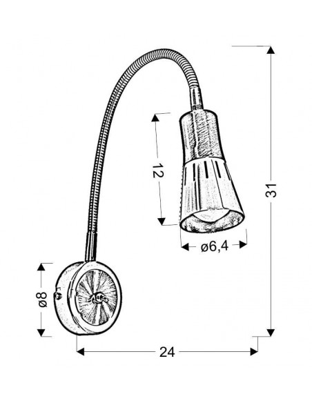 CANDELLUX ARENA KINKIET WYSIĘGNIK 1*40W R50 E14 CZARNY 91-81353