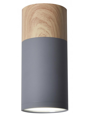 CANDELLUX TUBA LAMPA SUFITOWA 1X15W GU10 6,8/15 SZARY+DREWNO 2284279