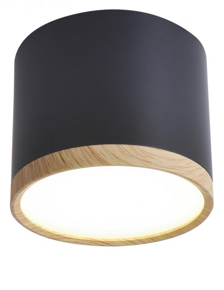 CANDELLUX TUBA LAMPA SUFITOWA 9W LED 8,8/7,5 DREWNO+CZARNY 4000K 2275949