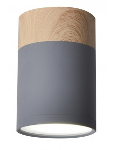 CANDELLUX TUBA LAMPA SUFITOWA 1X15W GU10 6,8/10 SZARY+DREWNO 2284262