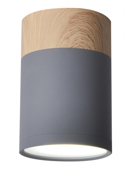 CANDELLUX TUBA LAMPA SUFITOWA 1X15W GU10 6,8/10 SZARY+DREWNO 2284262