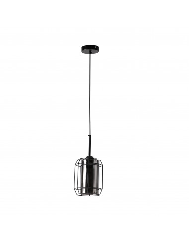 CANDELLUX Jonera lampa wisząca czarny 1x40w e27 klosz dymiony 31-08428