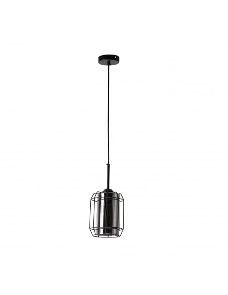 CANDELLUX Jonera lampa wisząca czarny 1x40w e27 klosz dymiony 31-08428