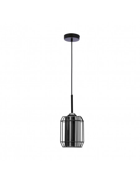 CANDELLUX Jonera lampa wisząca czarny 1x40w e27 klosz dymiony 31-08428