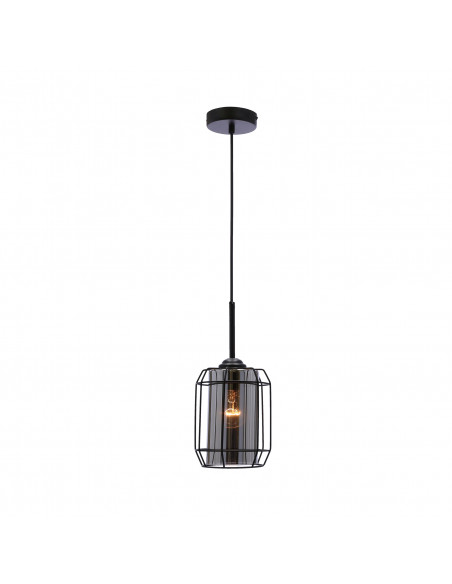 CANDELLUX Jonera lampa wisząca czarny 1x40w e27 klosz dymiony 31-08428