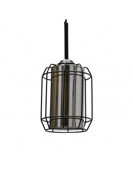 CANDELLUX Jonera lampa wisząca czarny 1x40w e27 klosz dymiony 31-08428