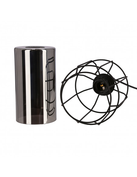 CANDELLUX Jonera lampa wisząca czarny 1x40w e27 klosz dymiony 31-08428