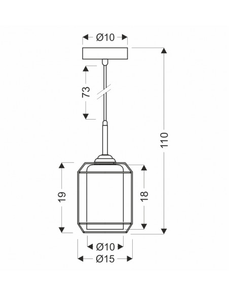 CANDELLUX Jonera lampa wisząca czarny 1x40w e27 klosz dymiony 31-08428