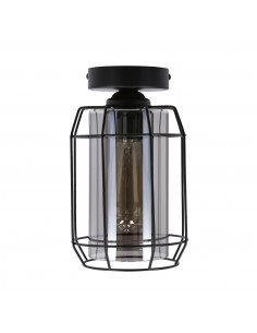 CANDELLUX Jonera lampa sufitowa czarny 1x40w e27 klosz dymiony 31-08404