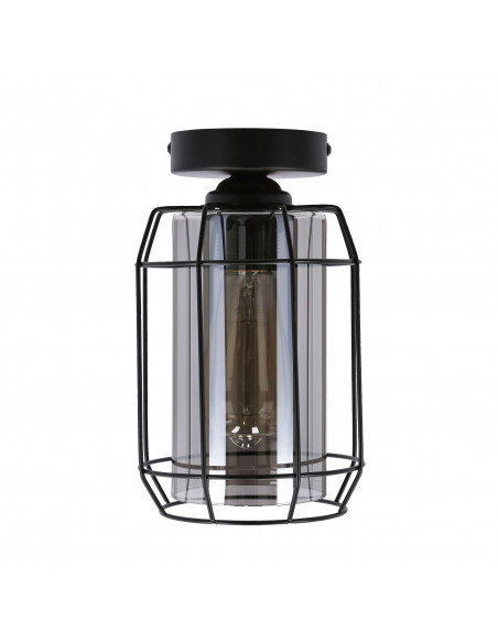 CANDELLUX Jonera lampa sufitowa czarny 1x40w e27 klosz dymiony 31-08404