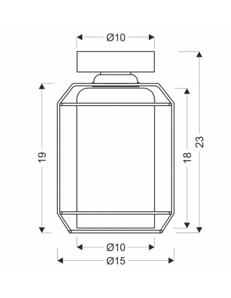 CANDELLUX Jonera lampa sufitowa czarny 1x40w e27 klosz dymiony 31-08404