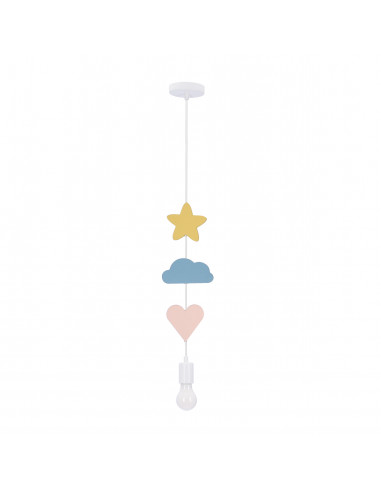 CANDELLUX HEART CS LAMPA WISZĄCA 1X20W E27 IQ KIDS RÓŻOWY+NIEBIESKI+BIAŁY 31-12135