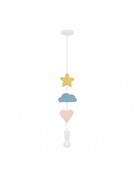 CANDELLUX HEART CS LAMPA WISZĄCA 1X20W E27 IQ KIDS RÓŻOWY+NIEBIESKI+BIAŁY 31-12135