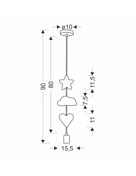 CANDELLUX HEART CS LAMPA WISZĄCA 1X20W E27 IQ KIDS RÓŻOWY+NIEBIESKI+BIAŁY 31-12135