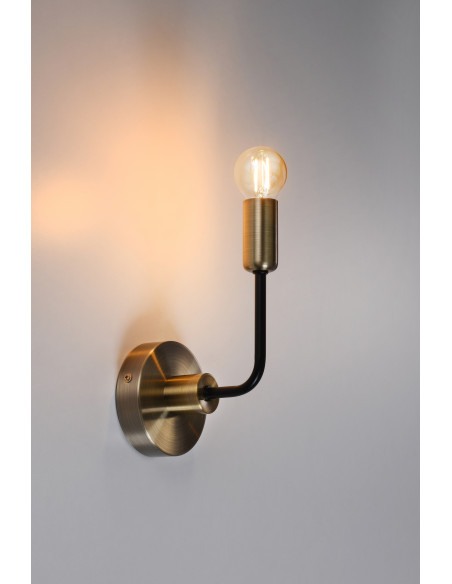 CANDELLUX Saga lampa kinkiet patyna+matowy czarny 1x40w e14 21-01313