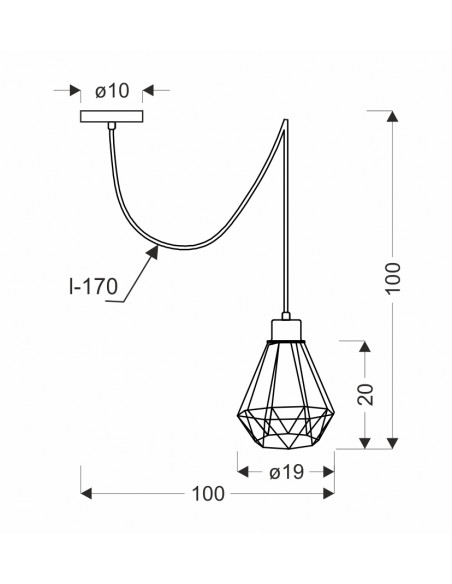 CANDELLUX Primo p lampa wisząca czarny+złoty 1x60w e27 klosz czarny 31-06165