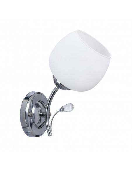 CANDELLUX Estar lampa kinkiet chromowy 1x40w e27 klosz biały 21-09425