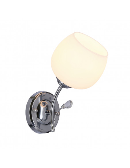 CANDELLUX Estar lampa kinkiet chromowy 1x40w e27 klosz biały 21-09425