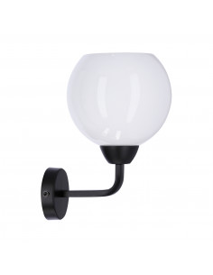 CANDELLUX Caldera lampa kinkiet czarny 1x60w e27 klosz biały 21-16249