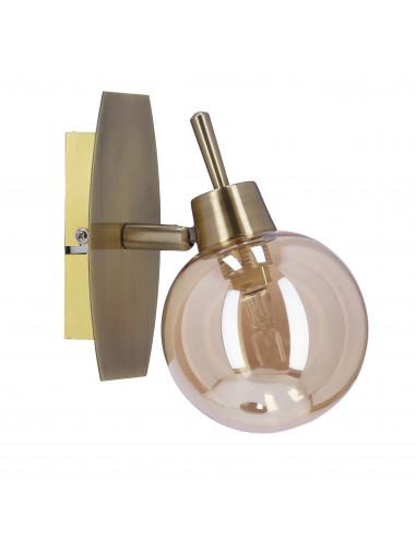 CANDELLUX Lentini lampa kinkiet patynowy 1x40w g9 klosz bursztynowy 21-16324