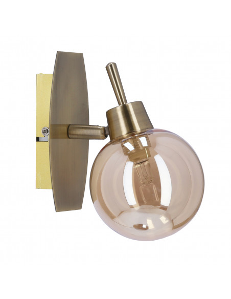 CANDELLUX Lentini lampa kinkiet patynowy 1x40w g9 klosz bursztynowy 21-16324