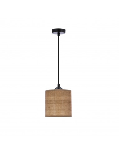 CANDELLUX Legno lampa wisząca czarny 15 1x40w e27 abażur orzechowy 31-18311