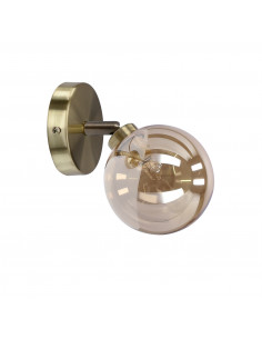 CANDELLUX Rodia lampa kinkiet patynowy 1x40w g9 klosz bursztynowy 91-16515