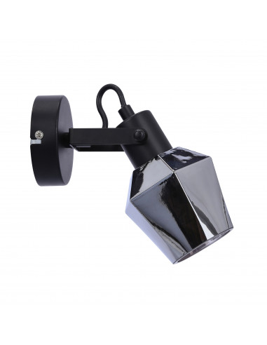 CANDELLUX Randi lampa kinkiet czarny matowy 1x15w e14 klosz dymiony 91-13347