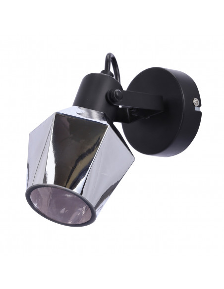 CANDELLUX Randi lampa kinkiet czarny matowy 1x15w e14 klosz dymiony 91-13347