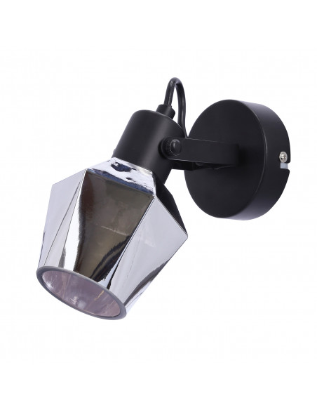 CANDELLUX Randi lampa kinkiet czarny matowy 1x15w e14 klosz dymiony 91-13347
