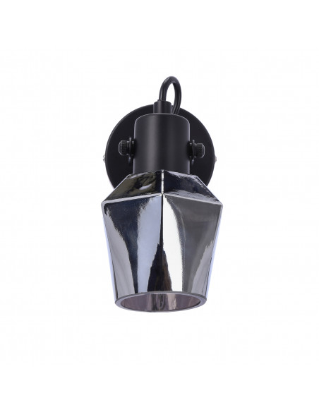 CANDELLUX Randi lampa kinkiet czarny matowy 1x15w e14 klosz dymiony 91-13347