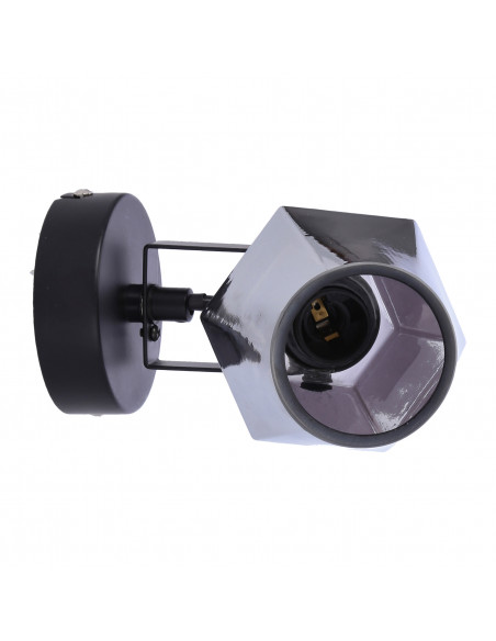 CANDELLUX Randi lampa kinkiet czarny matowy 1x15w e14 klosz dymiony 91-13347