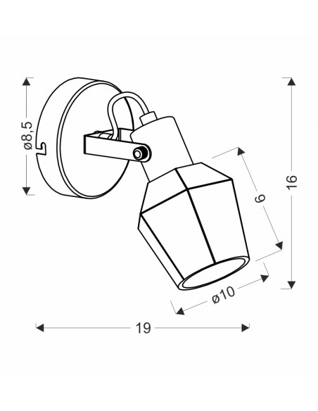 CANDELLUX Randi lampa kinkiet czarny matowy 1x15w e14 klosz dymiony 91-13347
