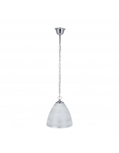 CANDELLUX Scordia lampa wisząca chromowy 1x60w e27 klosz biały+srebrny 31-16294