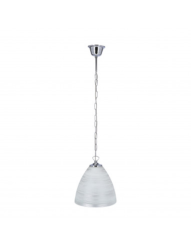 CANDELLUX Scordia lampa wisząca chromowy 1x60w e27 klosz biały+srebrny 31-16294