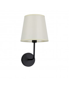 CANDELLUX PASTERI LAMPA KINKIET CZARNY MATOWY 1X40 E14 ABAŻUR BEŻOWY 21-01344