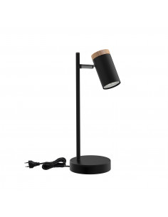 CANDELLUX LAGOS LAMPA STOŁOWA CZARNY 1X15W GU10 KLOSZ CZARNY+DREWNIANY 41-13736