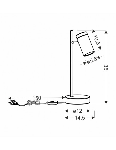 CANDELLUX LAGOS LAMPA STOŁOWA CZARNY 1X15W GU10 KLOSZ CZARNY+DREWNIANY 41-13736