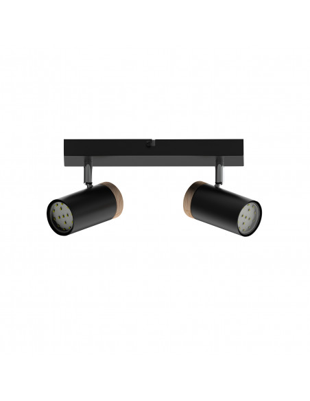 CANDELLUX LAGOS LAMPA SUFITOWA CZARNY 2X15 GU10 KLOSZ CZARNY+DREWNIANY 92-13712