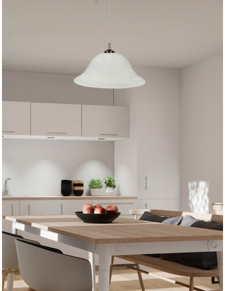 CANDELLUX VERA LAMPA WISZĄCA MIEDZIANY 1X60W E27 KLOSZ ALABASTROWY 31-24572