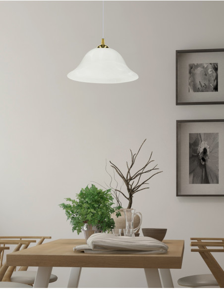 CANDELLUX VERA LAMPA WISZĄCA ZŁOTY 1X60W E27 KLOSZ ALABASTROWY 31-24565