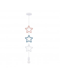 CANDELLUX SINGLE SSS LAMPA WISZĄCA 1X20W E27 IQ KIDS BIAŁY+NIEBIESKI+RÓŻOWY 31-23537