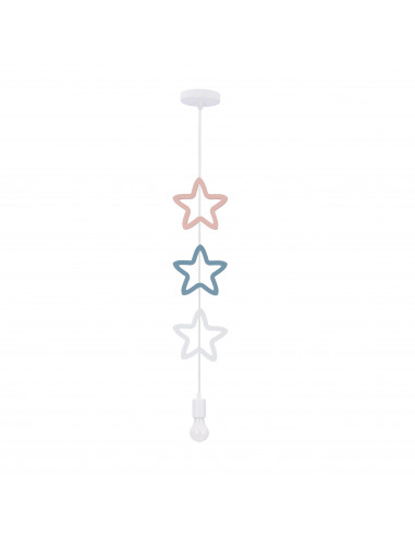 CANDELLUX SINGLE SSS LAMPA WISZĄCA 1X20W E27 IQ KIDS BIAŁY+NIEBIESKI+RÓŻOWY 31-23537