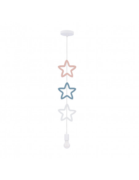 CANDELLUX SINGLE SSS LAMPA WISZĄCA 1X20W E27 IQ KIDS BIAŁY+NIEBIESKI+RÓŻOWY 31-23537