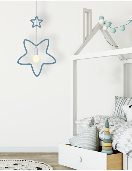 CANDELLUX SINGLE SS LAMPA WISZĄCA 1X20W E27 IQ KIDS NIEBIESKI 31-23513