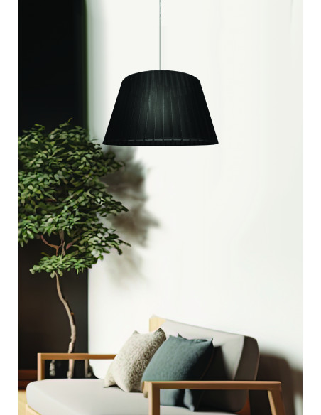 CANDELLUX NOTIZIA LAMPA WISZĄCA SATYNOWY 37 1X60W E27 ABAŻUR CZARNY 31-23285
