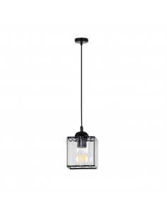 CANDELLUX GLASSIA LAMPA WISZĄCA CZARNY 1X40 E27 KLOSZ CZARNY+KRYSZTAŁY BEZBARWNE 31-21106