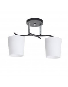 CANDELLUX ESNYR LAMPA SUFITOWA CHROMOWY+CZARNY 2X40 E27 KLOSZ BIAŁY 32-22653