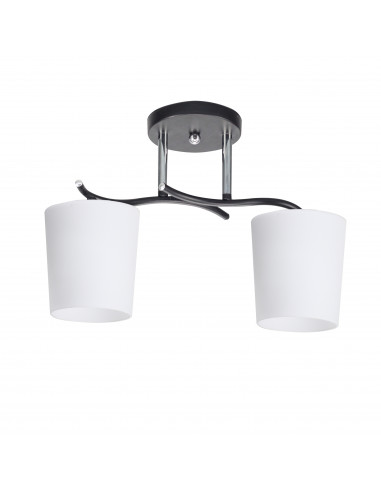 CANDELLUX ESNYR LAMPA SUFITOWA CHROMOWY+CZARNY 2X40 E27 KLOSZ BIAŁY 32-22653
